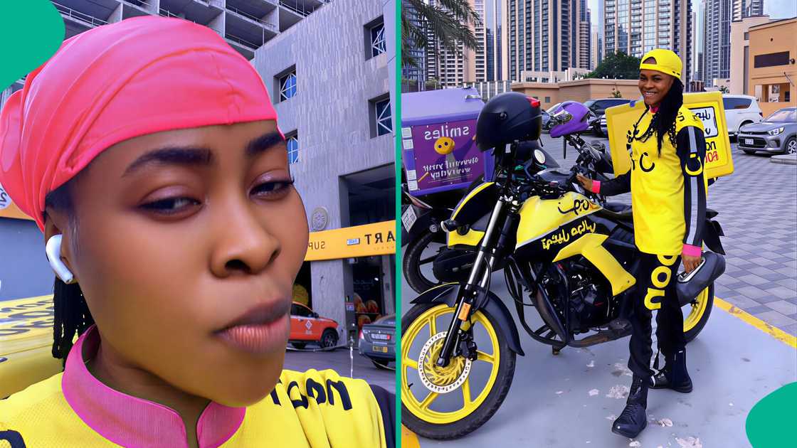 Nigerian lady who is delivery rider in UAE says she prefers her job a million times, gives reasons