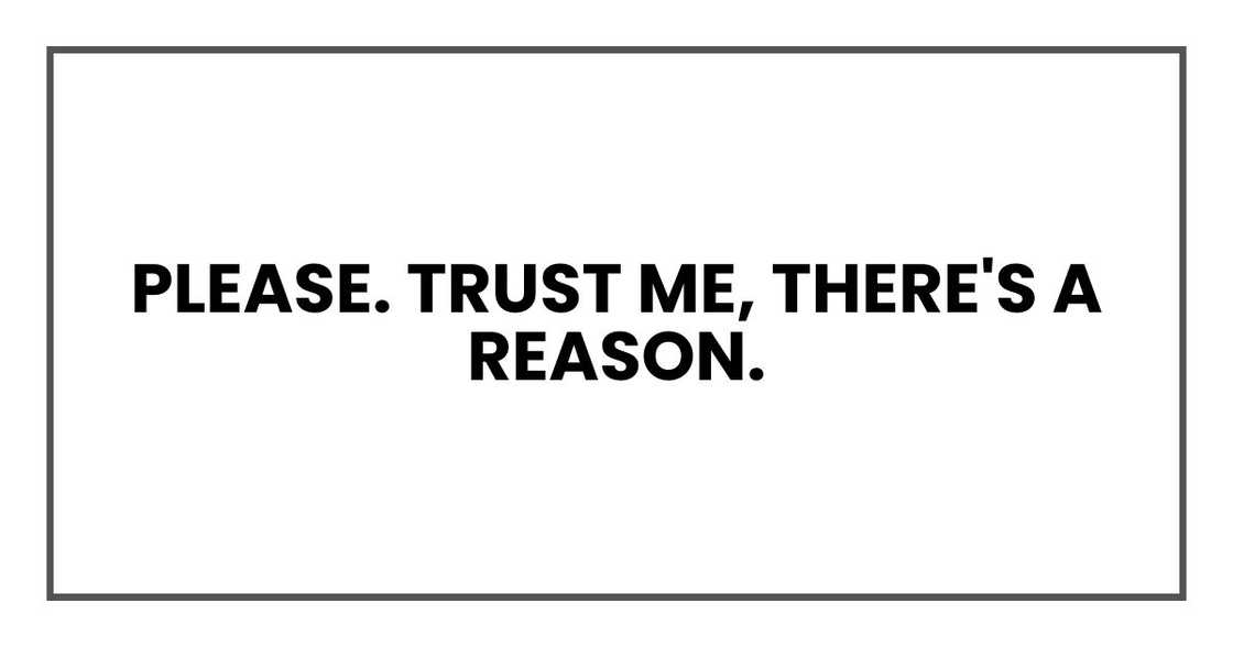 Please. Trust me, there's a reason.