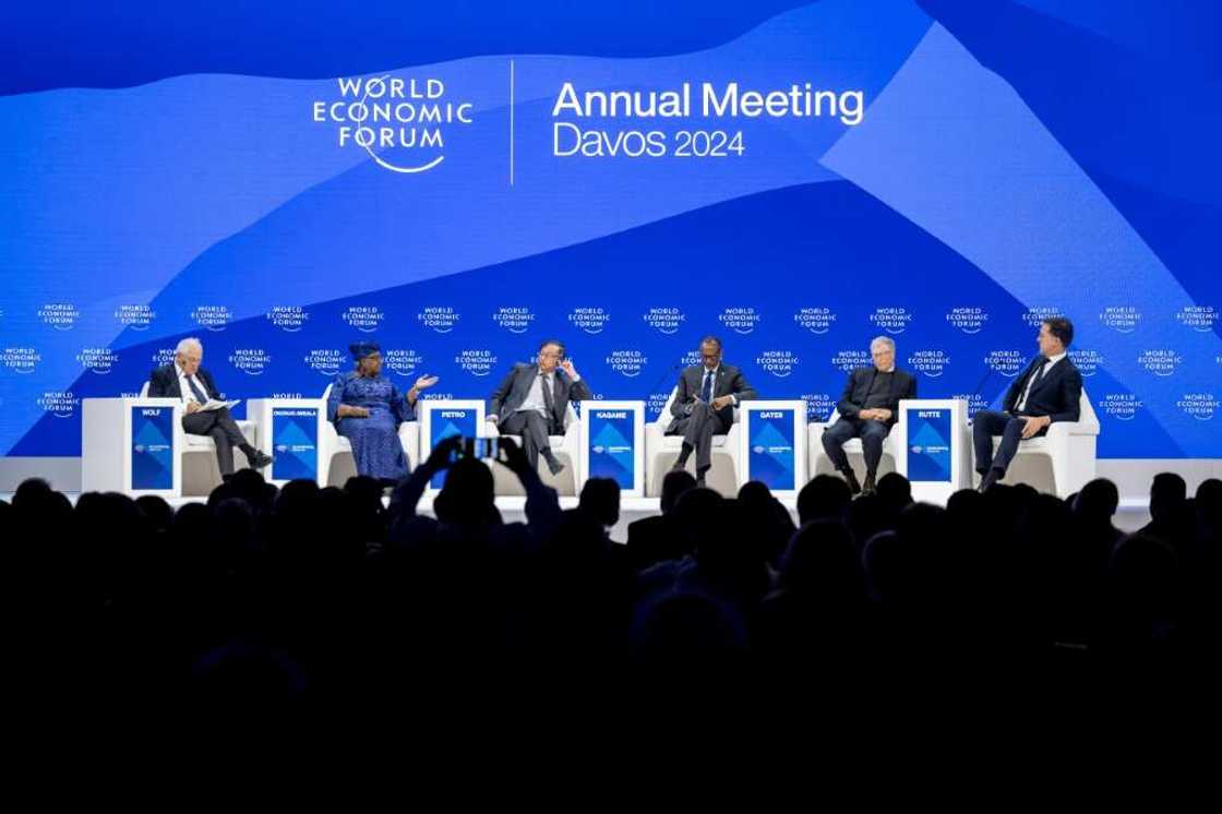 Rwanda's President Paul Kagame (third from right) at the World Economic Forum. He said African start-ups lack funding at a global level Rwanda's President Paul Kagame (third from right) at the World Economic Forum. He said African start-ups lack funding at a global level