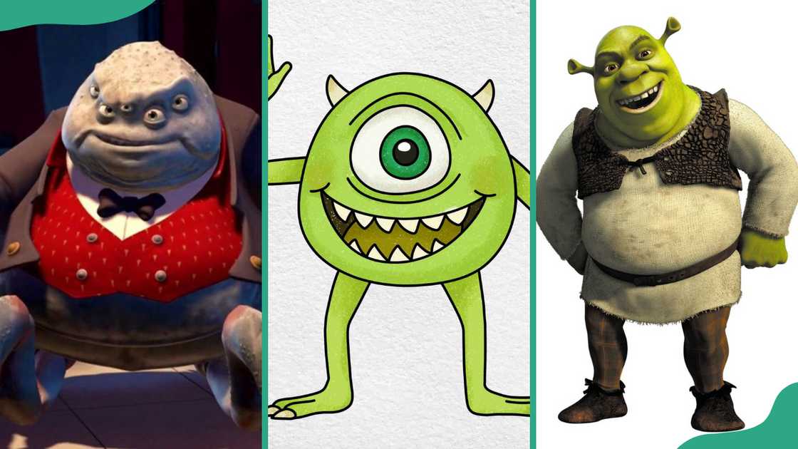 Henry J. Waternoose III, Mike Wazowski, and The Shrek are among the ugly cartoon characters