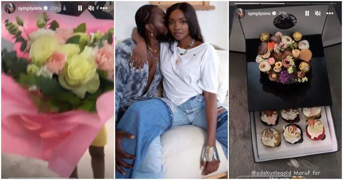 Photos of Adekunle Gold's gift to Simi on Val's day Photos of Adekunle Gold's gift to Simi on Val's day