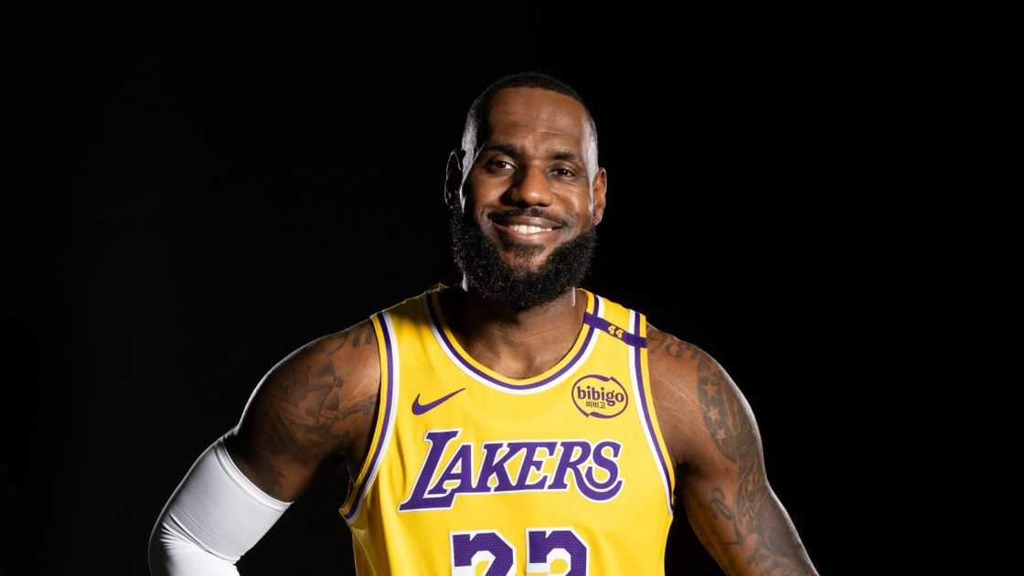 LeBron James of the Los Angeles Lakers poses for a portrait.