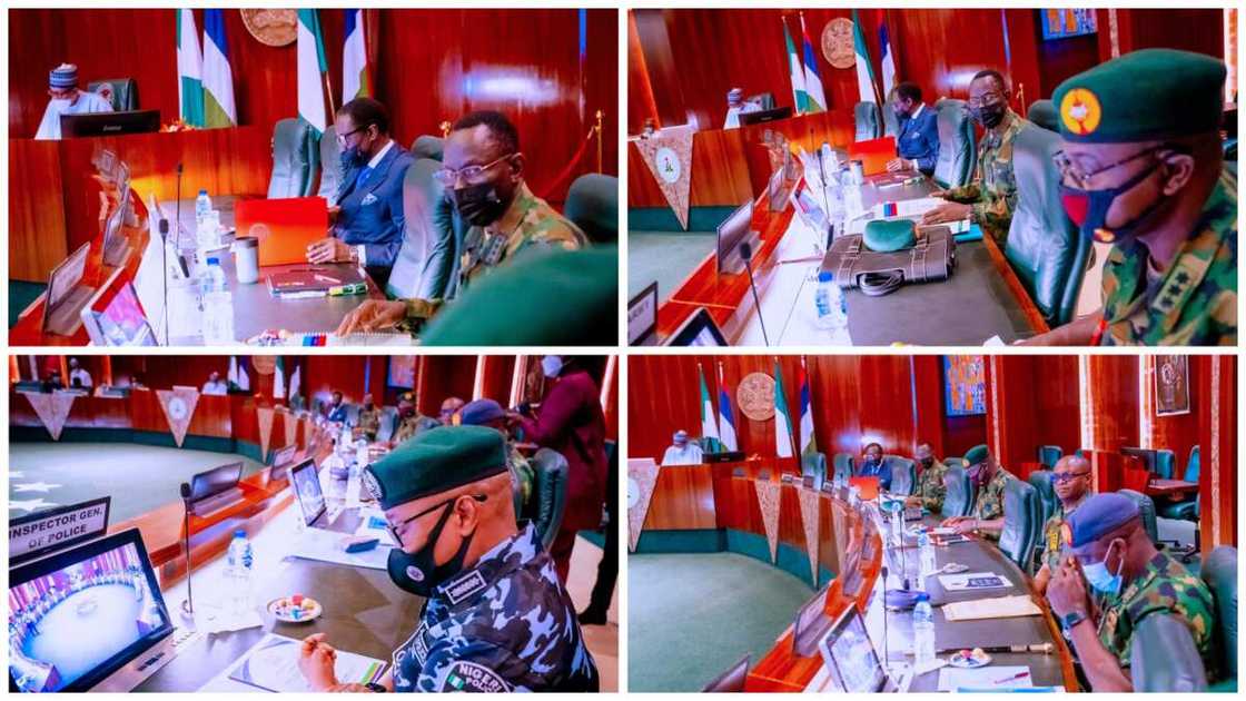 President Muhammadu Buhari, security council meeting, IGP, State House, Vice President Yemi Osinbajo President Muhammadu Buhari, security council meeting, IGP, State House, Vice President Yemi Osinbajo
