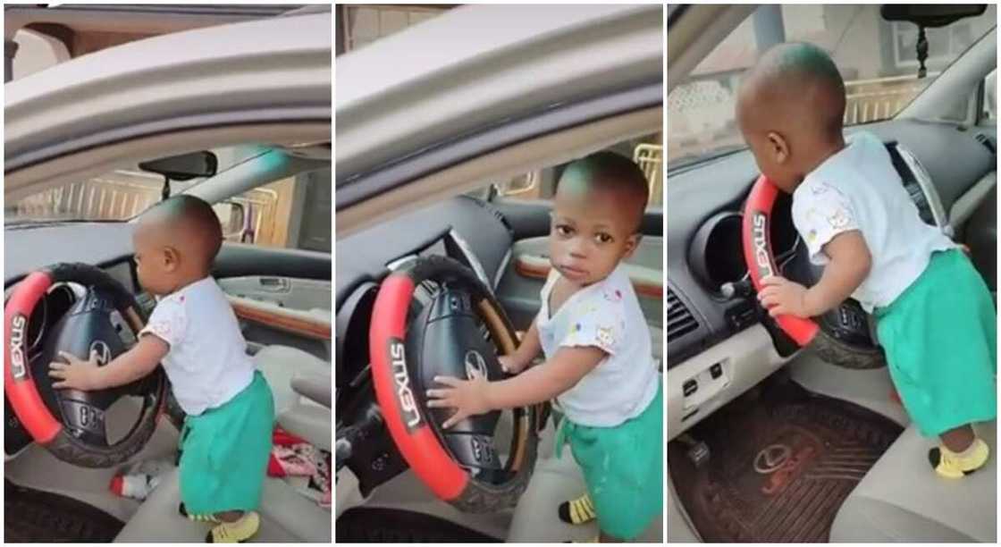 Photos of little black boy who held a car steering and danced nicely in a video. Photos of little black boy who held a car steering and danced nicely in a video.