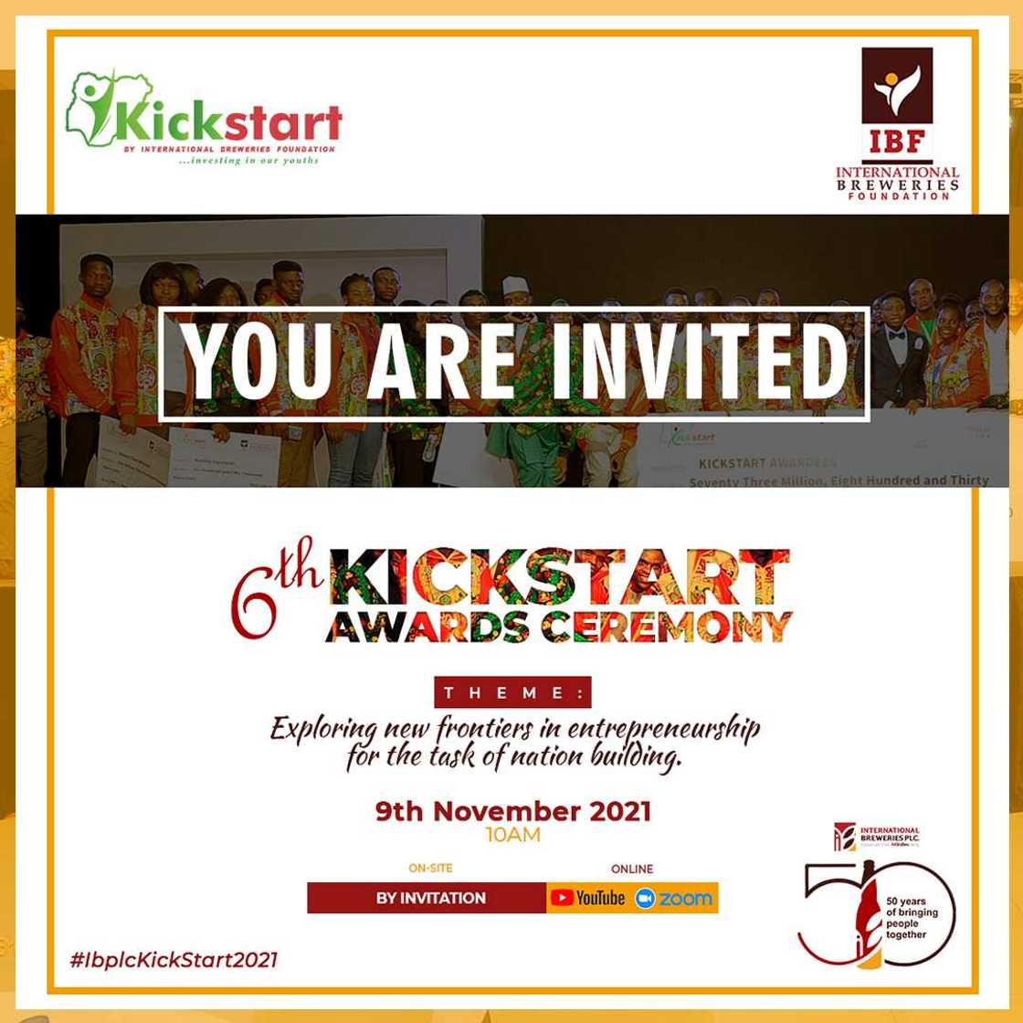 International Breweries Kickstart Awards Ceremony Holds Tomorrow November 9 International Breweries Kickstart Awards Ceremony Holds Tomorrow November 9