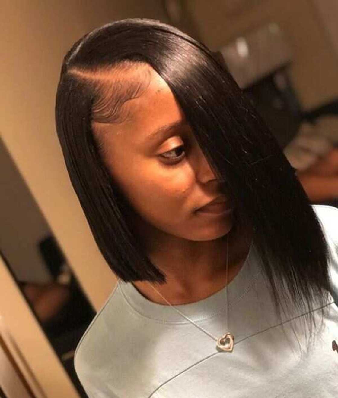 Asymmetrical long bob