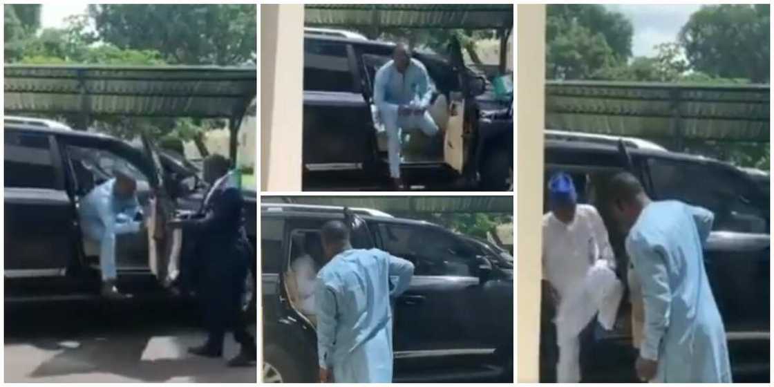 Nigerian Governor's Aide Car Door is Opened by Another Man before That of his Boss, Video Goes Viral Nigerian Governor's Aide Car Door is Opened by Another Man before That of his Boss, Video Goes Viral