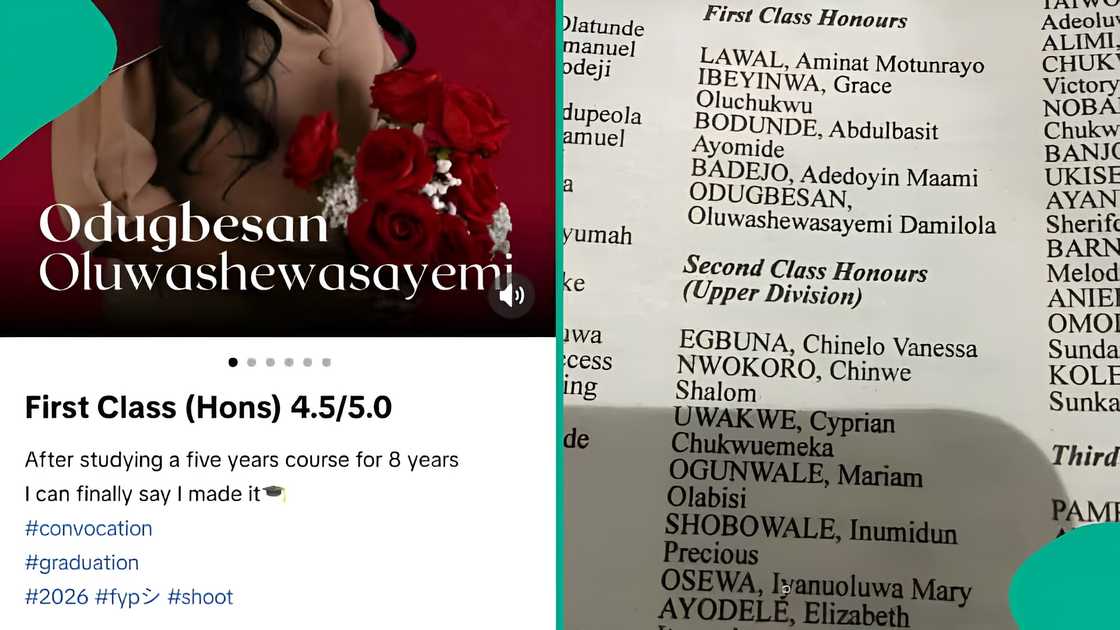 UNILAG graduate goes viral after posting her university results UNILAG graduate goes viral after posting her university results