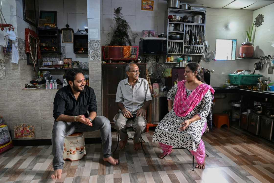 Bipinkumar Padaya (C) live in a one-storey home crammed into a tangle of alleys Bipinkumar Padaya (C) live in a one-storey home crammed into a tangle of alleys