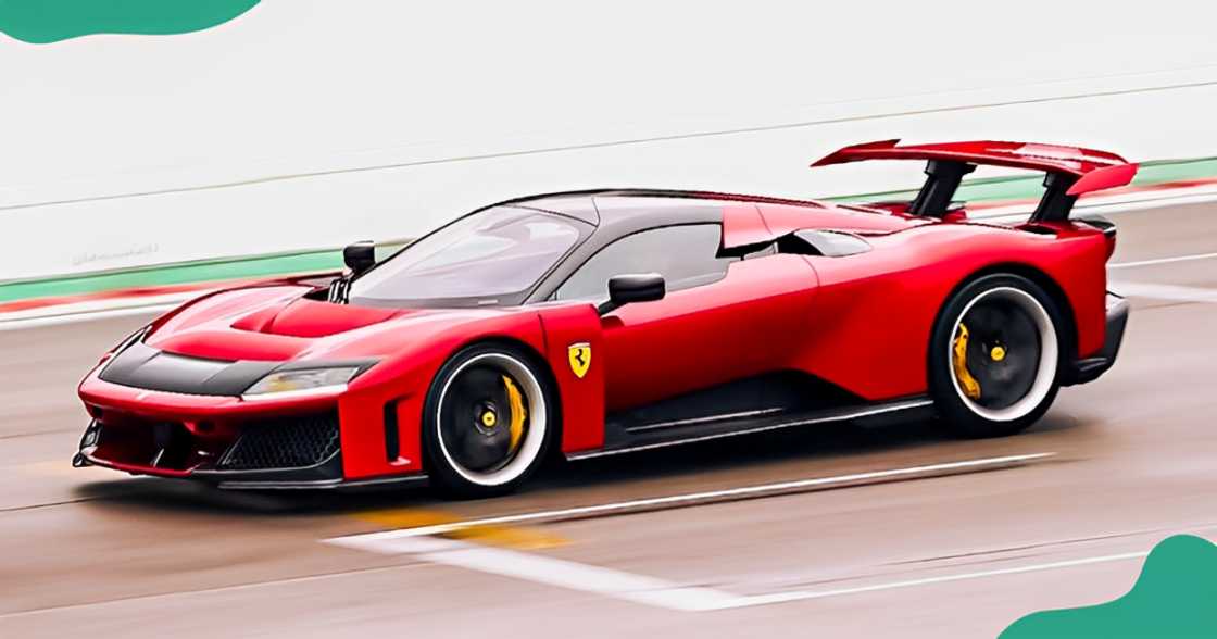 A Ferrari F80 pictured racing at the Autodromo Enzo e Dino Ferrari di Imola. A Ferrari F80 pictured racing at the Autodromo Enzo e Dino Ferrari di Imola.
