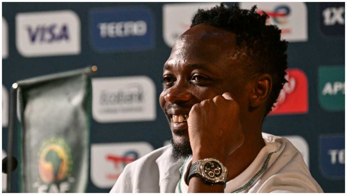 Ahmed Musa attends a press conference at the Palais de la Culture in Abidjan. Photo: ISSOUF SANOGO. Ahmed Musa attends a press conference at the Palais de la Culture in Abidjan. Photo: ISSOUF SANOGO.