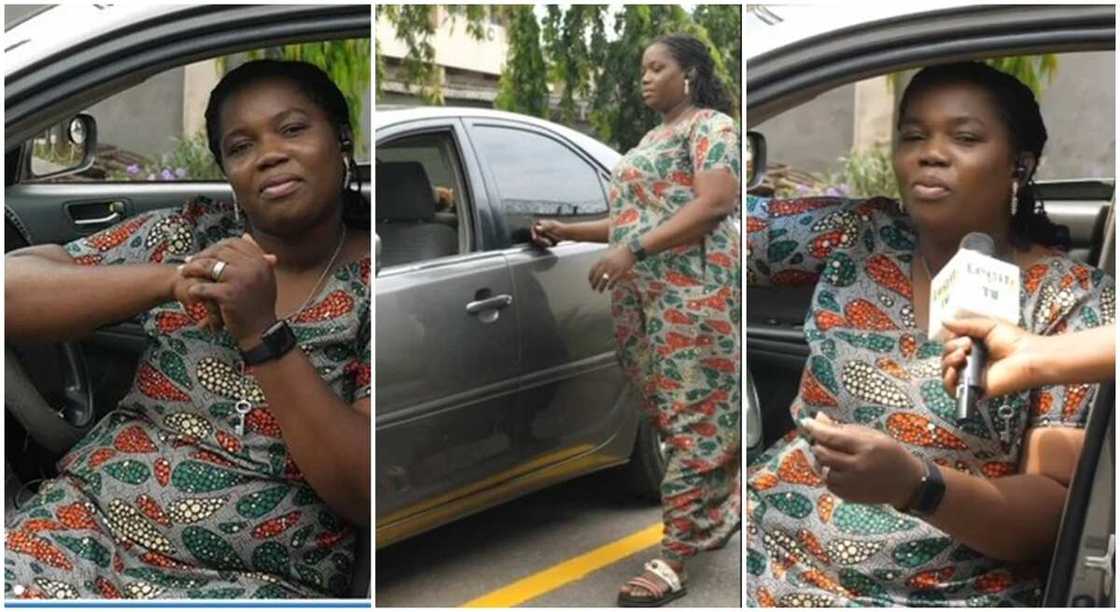 Kemi, a Nigerian mother of two who is a taxi driver. Kemi, a Nigerian mother of two who is a taxi driver.