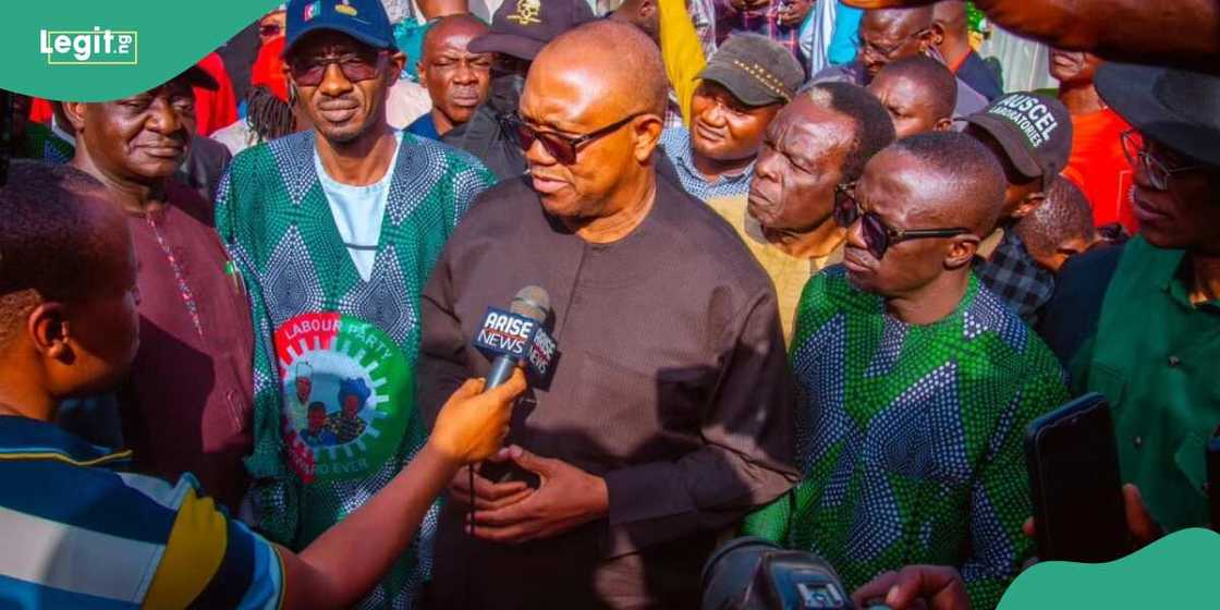 Peter Obi addressing the press