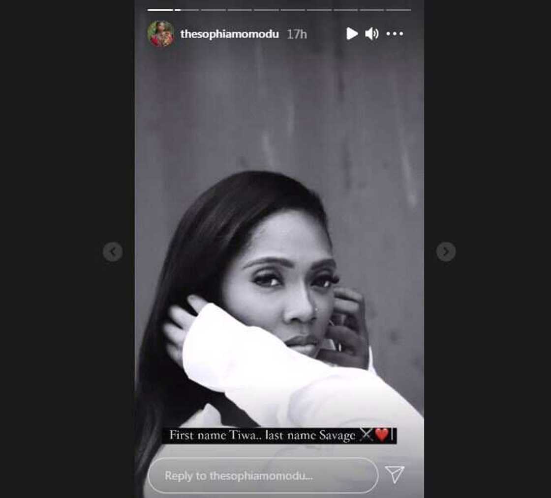 First Name Tiwa Last Name Savage: Davido’s Baby Mama Sophia Hails Singer Amid Drama With Seyi Shay First Name Tiwa Last Name Savage: Davido’s Baby Mama Sophia Hails Singer Amid Drama With Seyi Shay