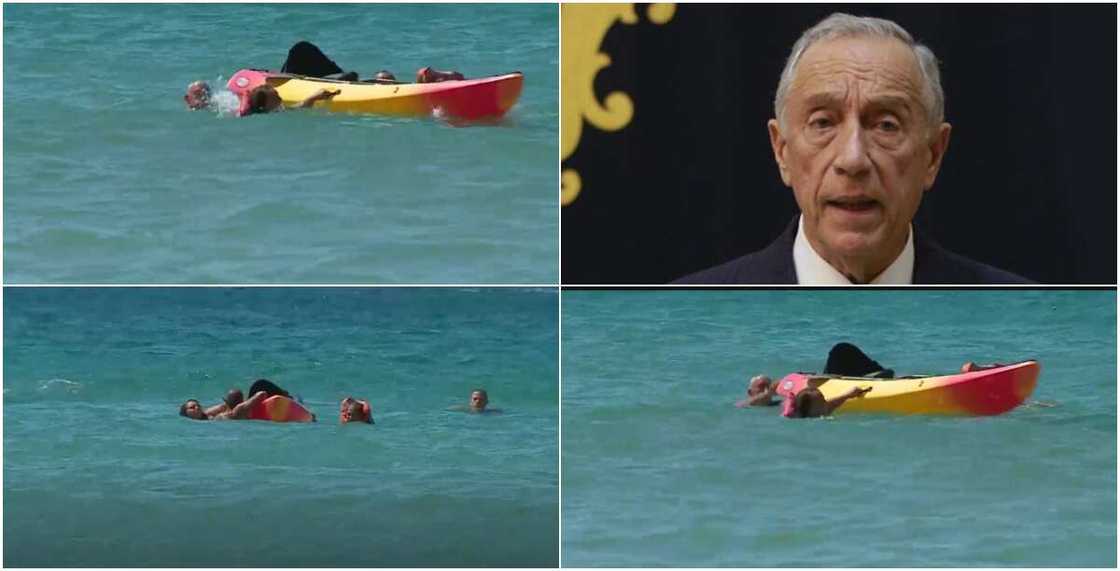 Portugal's president rescues 2 women from drowning at a beach Portugal's president rescues 2 women from drowning at a beach
