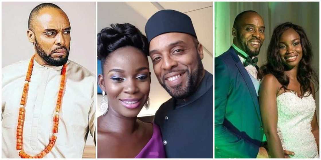 Photos of Kalu Ikeagwu and rumoured estranged wife.