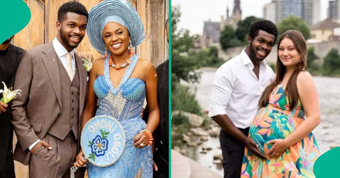 Man drags Omoni Oboli over her son expecting a child. Man drags Omoni Oboli over her son expecting a child.