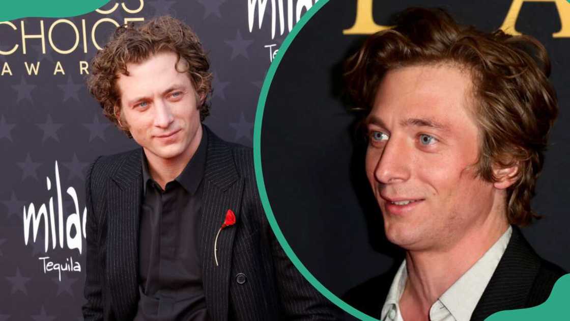 Jeremy Allen White at The Barker Hangar (L) and at DGA Theater Complex (R) Jeremy Allen White at The Barker Hangar (L) and at DGA Theater Complex (R)
