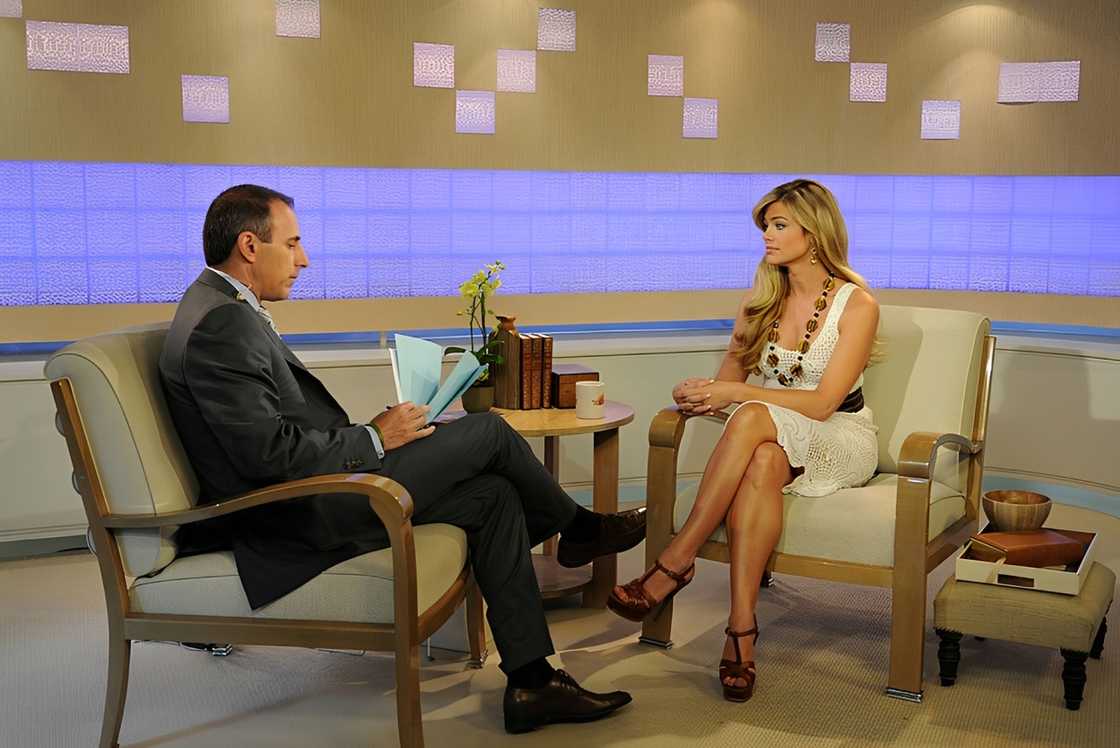 Denise Richards sits at an interview with Matt Lauer