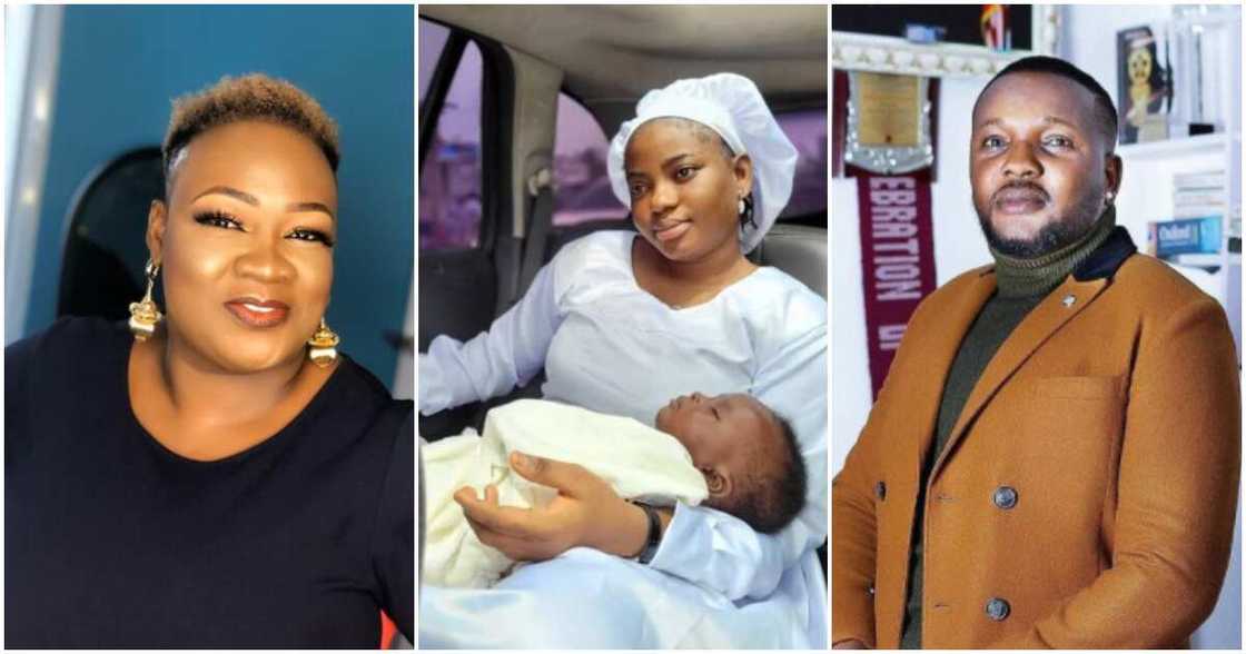 Comedian Princess with Yomi Fabiyi and his baby mama Comedian Princess with Yomi Fabiyi and his baby mama