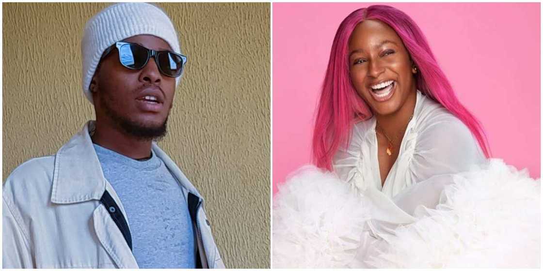 Man celebrates DJ Cuppy Man celebrates DJ Cuppy