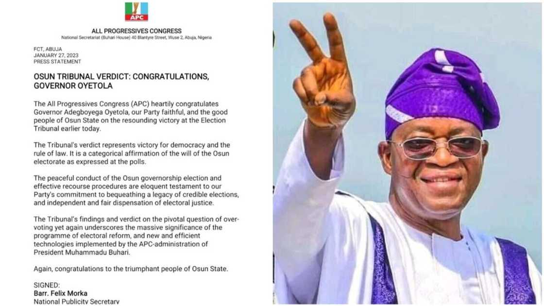 Gboyega Oyetola/APC/Tribunal/PDP/2023 Election Gboyega Oyetola/APC/Tribunal/PDP/2023 Election