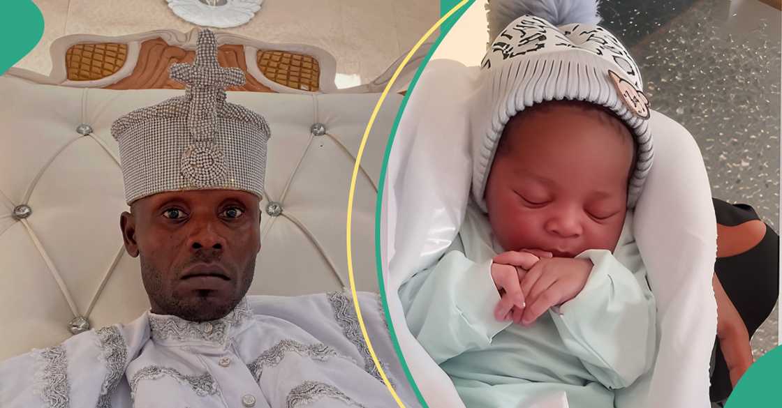 Joy in the Agbaye household as he welcomes his new born baby