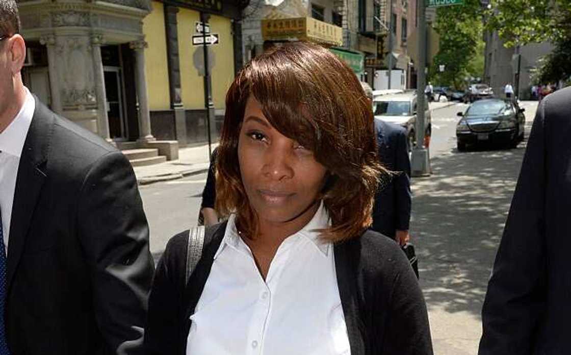 Lastonia Leviston leaving the Manhattan Supreme Court