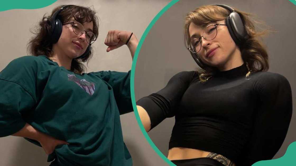 Lean Beef Patty flexing her bicep Lean Beef Patty flexing her bicep