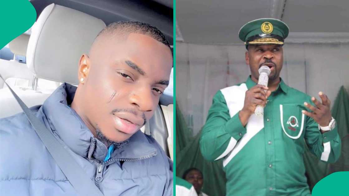 MC Oluomo's son reacts to news of him getting sacked as NURTW president.