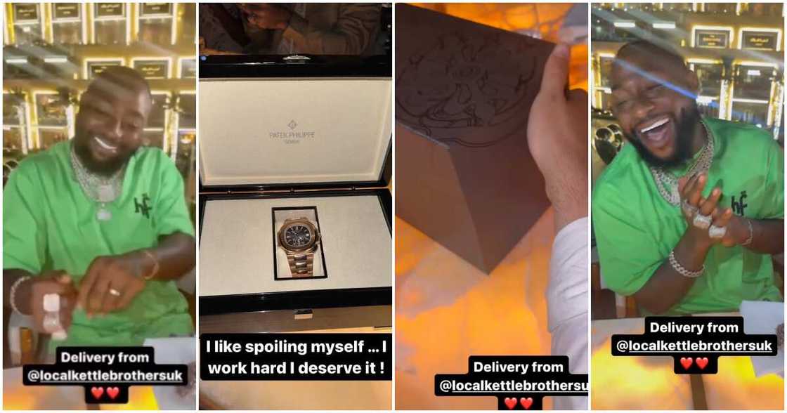 Davido spends $1 million in a day, Davido buys Patek wristwatch