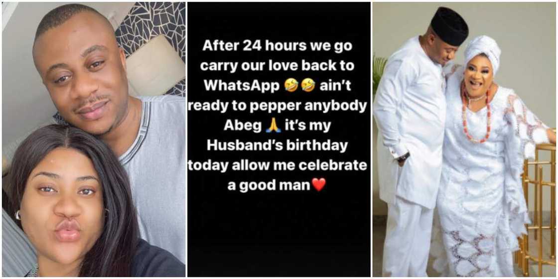 Actress Nkechi Blessing Tensions Fans, Shares Wedding-Like Photos to Celebrate as Hubby Turns a Year Older