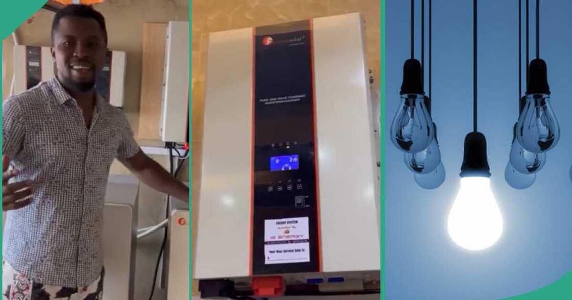 Nigerian man installs solar in his house. Nigerian man installs solar in his house.