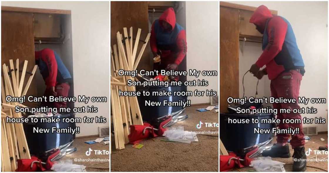 Man sends his mum packing, man chases his biological mum out of his house Man sends his mum packing, man chases his biological mum out of his house