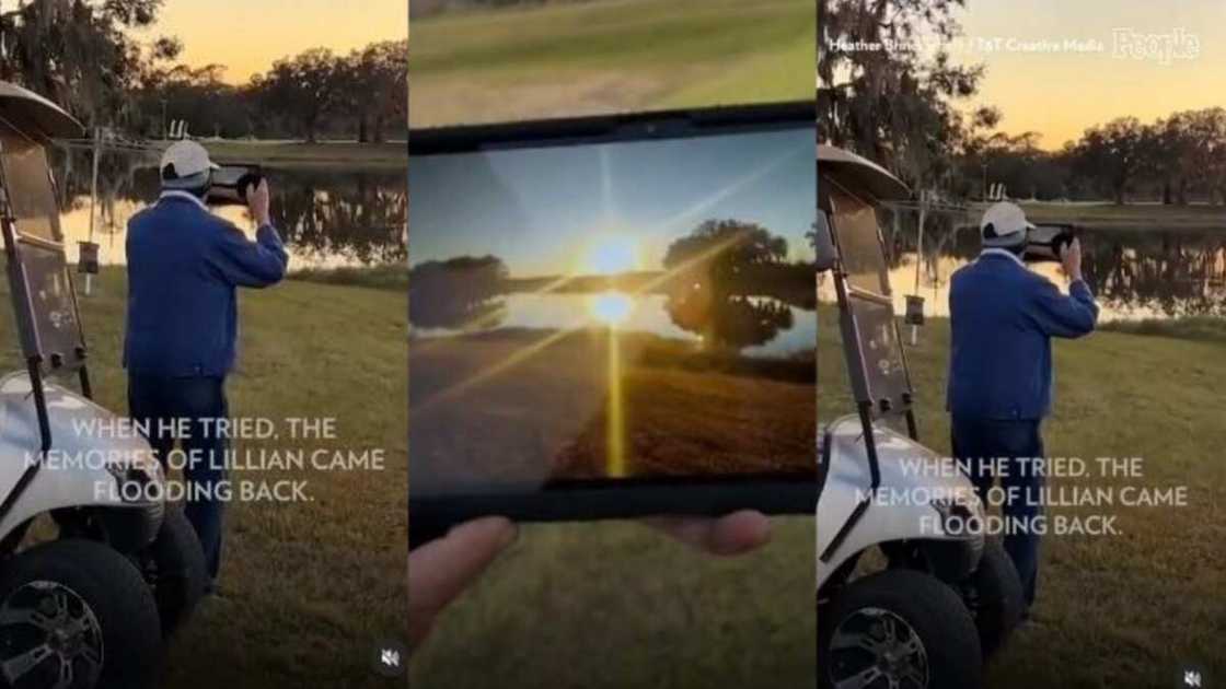 Old man catures sunset to honor wife