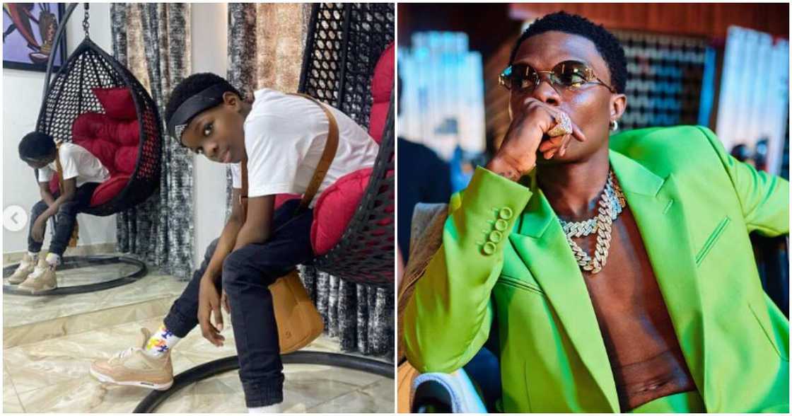 Nigerian singer Wizkid and his first son Tife Nigerian singer Wizkid and his first son Tife