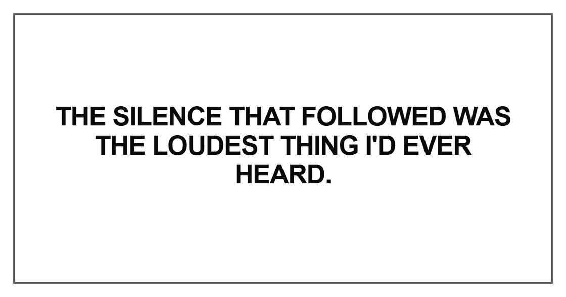 The silence that followed was the loudest