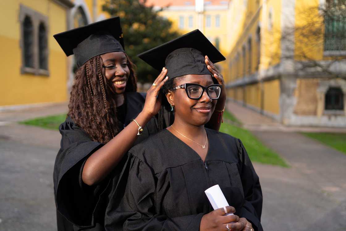 Tw ladies on their graduation day
