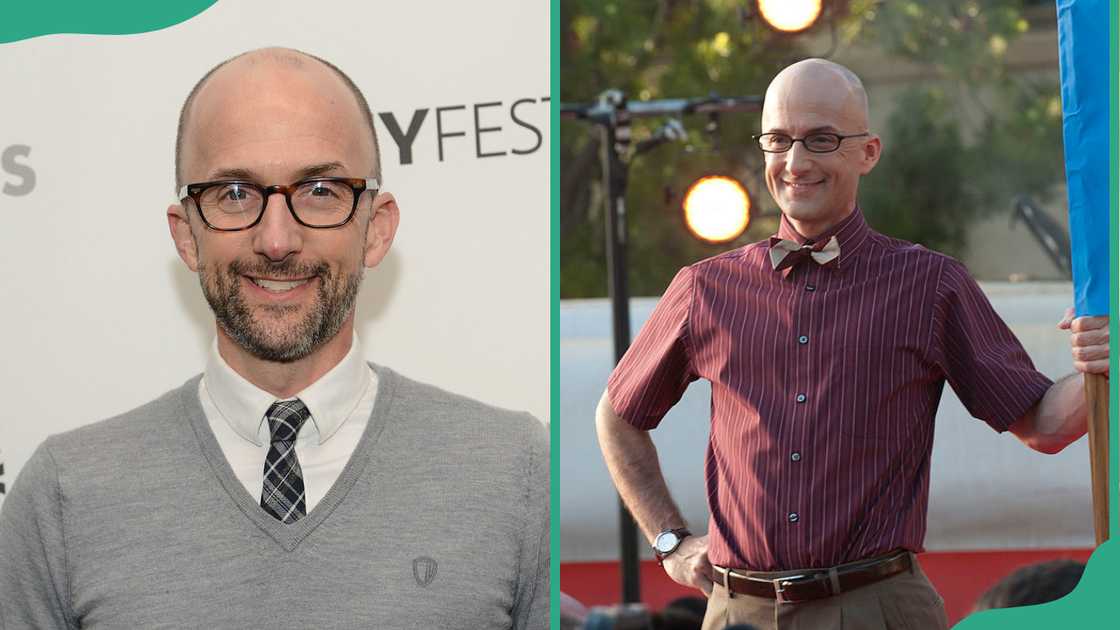 Jim Rash in 2013 and as Dean Craig Pelton Jim Rash in 2013 and as Dean Craig Pelton