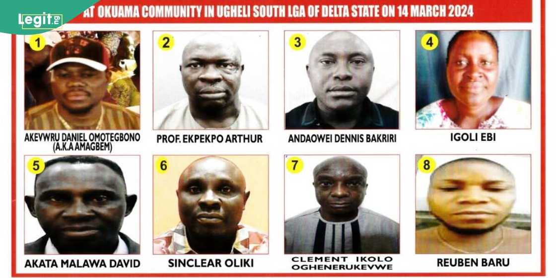 The Nigerian Defence Headquarters has declared six persons wanted in connection with the killings of 17 soldiers in the Okuama Community of Ugheli South local government area of Delta state The Nigerian Defence Headquarters has declared six persons wanted in connection with the killings of 17 soldiers in the Okuama Community of Ugheli South local government area of Delta state