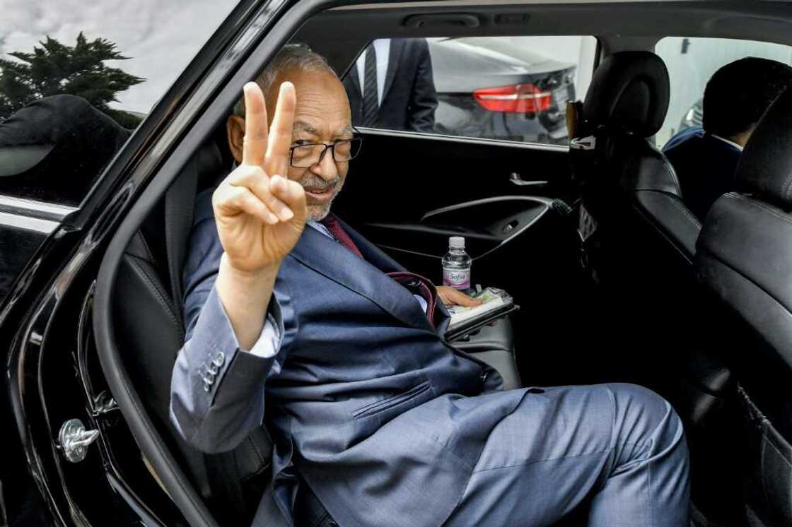 The leader of Tunisia's Islamist-inspired Ennahdha party, Rached Ghannouchi, arrives for questioning by counter-terrorism police on Tuesday The leader of Tunisia's Islamist-inspired Ennahdha party, Rached Ghannouchi, arrives for questioning by counter-terrorism police on Tuesday