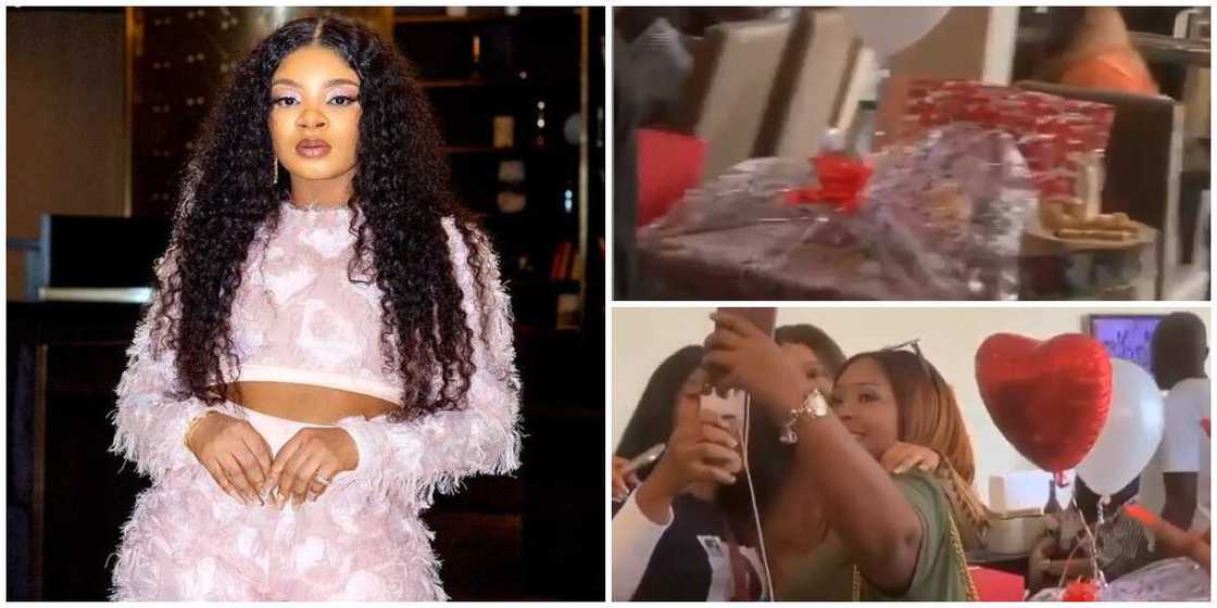 Fans Gift BBNaija’s Queen Food Tray, Cake, Photo Frame, Other Items Fans Gift BBNaija’s Queen Food Tray, Cake, Photo Frame, Other Items