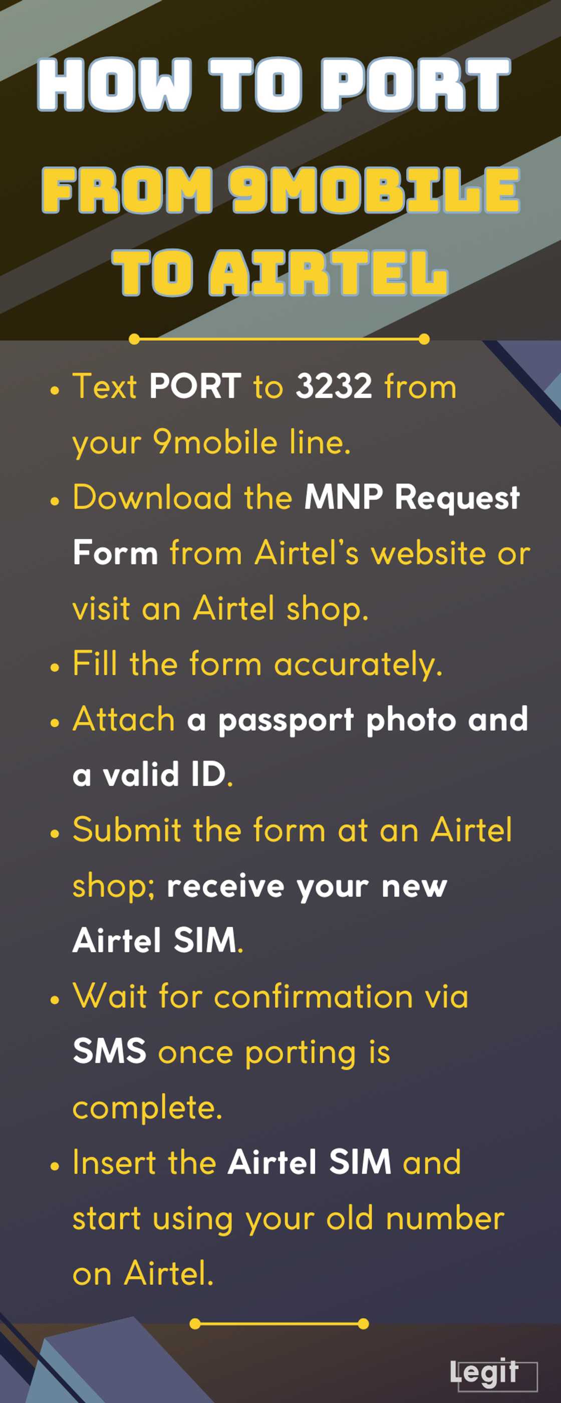 How to port from 9mobile to Airtel How to port from 9mobile to Airtel