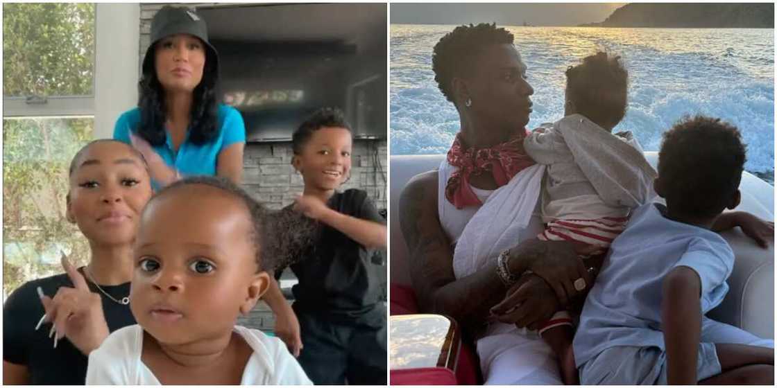 Wizkid's children dance on viral Amapiano song, Wizkid and sons at the beach Wizkid's children dance on viral Amapiano song, Wizkid and sons at the beach