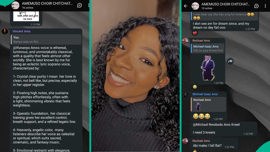 Ifunanya Nwangene's choir family in Abuja releases their touching WhatsApp group chats featuring her Ifunanya Nwangene's choir family in Abuja releases their touching WhatsApp group chats featuring her