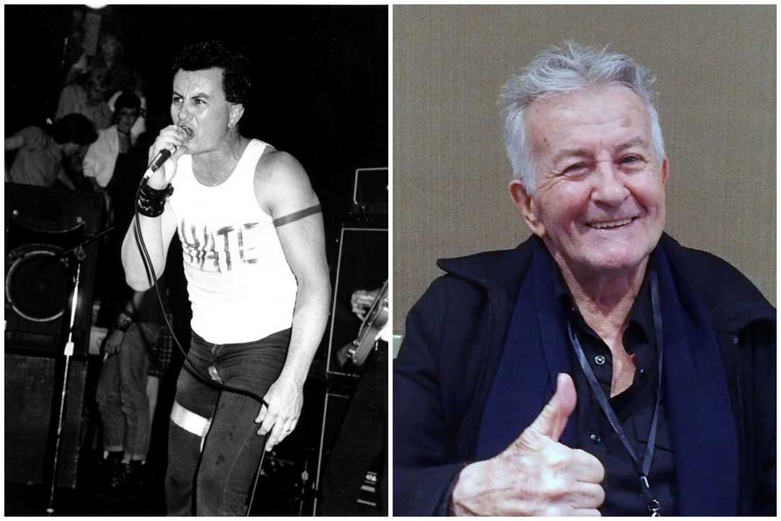 Lee Ving performing on stage (L). The actor attends an event in New Jersey (R).