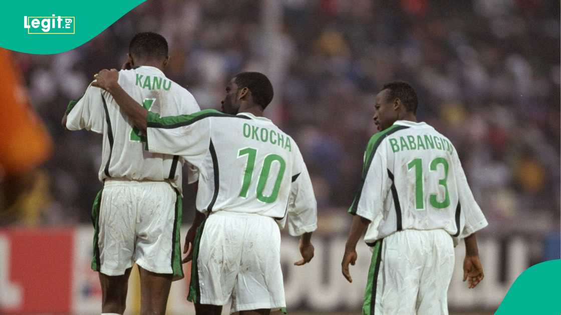 Nwankwo Kanu, Austin Jay-Jay Okocha, Tijani Babangida, Nigeria, Cameroon, Surulere National Stadium.