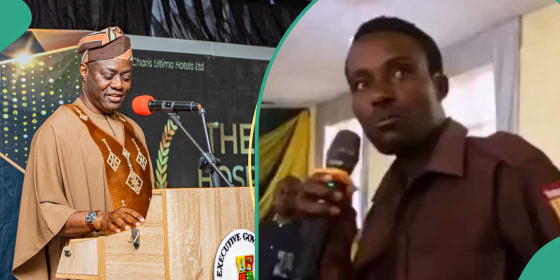 Governor Seyi Makinde addresses staff and security guards during his visit to LAUTECH hospital. Governor Seyi Makinde addresses staff and security guards during his visit to LAUTECH hospital.