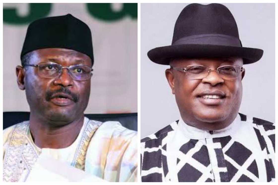 Shugaban INEC da gwamna Umahi Shugaban INEC da gwamna Umahi