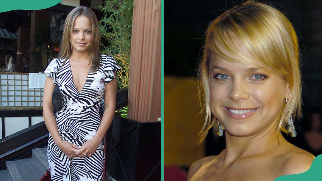 Nicole Paggi attends a party (L). The actress appears at an award ceremony (R)